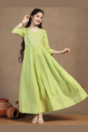 Sangria Girls Embroidered Anarkali Maxi Dress