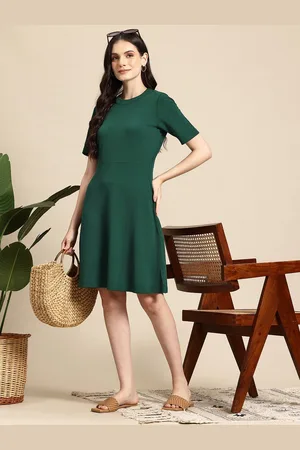 Mast & Harbour Round Neck A-Line Dress