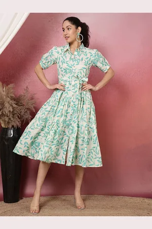 Kalini Women Ethnic Motifs Print A-Line Midi Dress