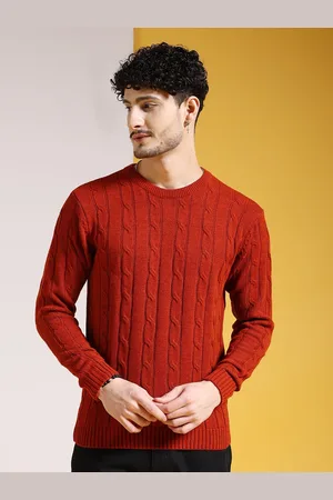 The Indian Garage Co Cable Knit Long Sleeves Acrylic Pullover Sweater
