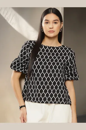 Chemistry Ethnic Print Puff Sleeve Top