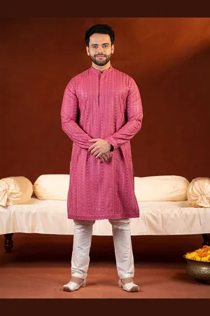 TheEthnic.Co Floral Embroidered Straight Kurta with Churidar