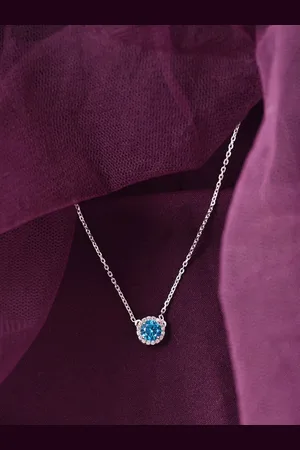 CLARA 925 Sterling Silver Rhodium-Plated Contemporary Pendants With Chains