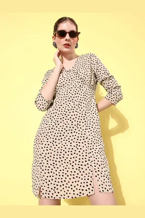 Mast & Harbour Polka Dot Printed A-Line Dress