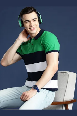 Mast & Harbour Men Striped Polo Collar T-shirt