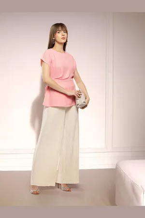 Chemistry Extended Sleeves Cinched Waist Top with Tie-Up Detail