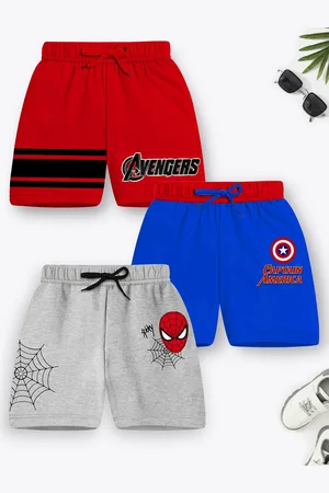 Miss and Chief Boys Pack Of 3 Cotton Mid-Rise Avengers Printed Shorts