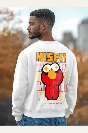 Bewakoof Misfit Graphic Printed Round Neck Fleece Pullover Sweatshirt
