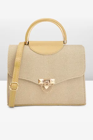 French Connection Striped Satchel Bag