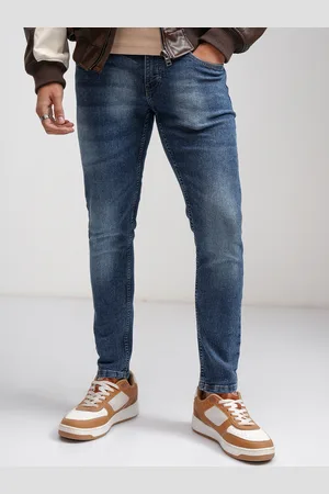 Ketch Men Blue Skinny Fit Heavy Fade Stretchable Jeans