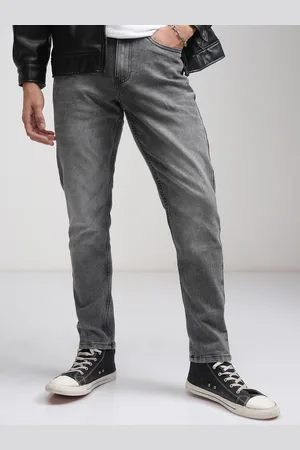Highlander Men Grey Tapered Fit Mid-Rise Clean Look Jeans