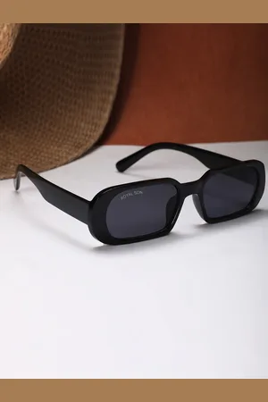 Royal Son Women Black UV Protected Rectangle Sunglasses