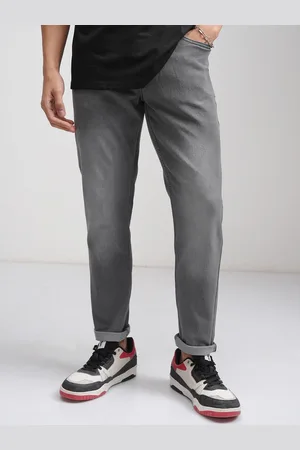 Highlander Men Grey Tapered Fit Mid-Rise Clean Look Stretchable Jeans
