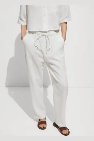 MANGO Women Pure Cotton Trousers