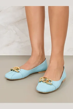 Styli Buckled Round Toe Slip On Ballerinas