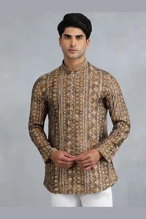 THE KURTA COMPANY Ethnic Motifs Printed Mandarin Collar Straight Kurta
