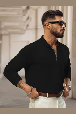 Powerlook Men Self Design Polo Collar Cotton T-shirt