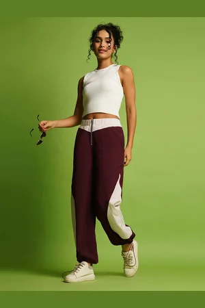 Globus Women Mid Rise Loose Fit Zipper Waist Joggers