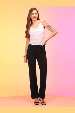 Globus Stretchable High-Rise Flat Front Bootcut Trousers