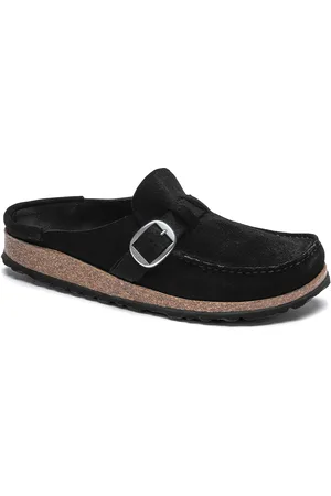 Birkenstock Buckley Black Narrow Width Suede Leather Clogs