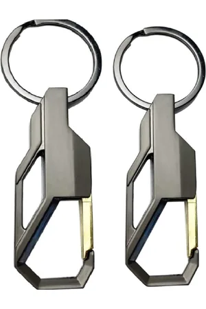 Contacts Set Of 2 Grey Stainless Steel Heavy Duty Key Chains
