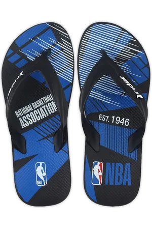 Rider Men Black & Blue Printed Thong Flip-Flops