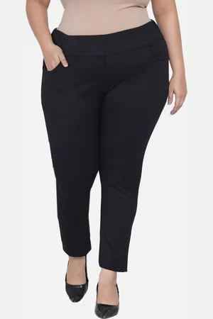 John Pride Plus Size Women Black Solid Skinny-Fit Stretchable Jeggings