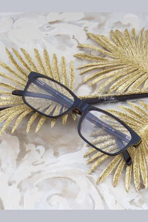 Ted Smith Unisex Black Full Rim Wayfarer Frames Eyeglasses