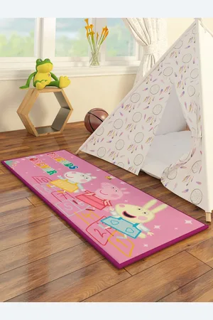 Athom Trendz Kids Pink & Yellow Peppa Pig Printed Floor Runner