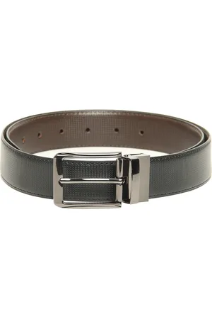 thickskin Men Black Textured PU Reversible Formal Belt