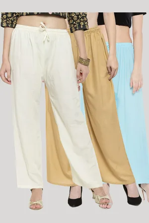 Clora Creation Women Pack Of 3 Solid Wide Leg Palazzos