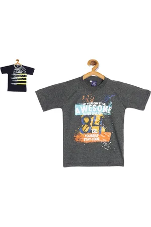 Sweet Angel Boys Pack Of 2 Printed Round Neck Pure Cotton T-shirt