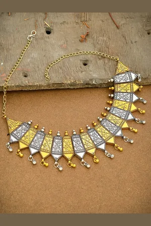 Silvermerc Designs Gold Women Multi Choker Necklace