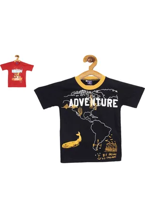 Sweet Angel Boys Pack Of 2 Printed Round Neck T-shirt