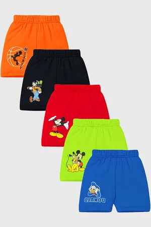 Miss and Chief Boys Pack of 5 Cotton Mickey & Friends Printed Shorts