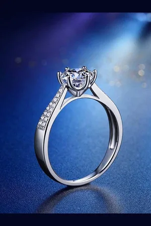 University Women Silver-Plated Multicoloured CZ-Studded Ring