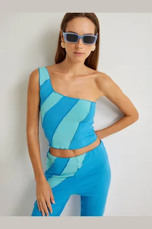 Koton One Shoulder Colourblocked Crop Top
