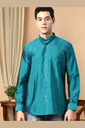 TATTVA Men Sea Green Relaxed Slim Fit Casual Shirt