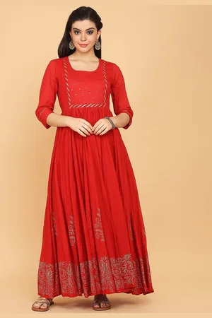 HRITIKA Embellished Self Design Pure Cotton Anarkali Kurta