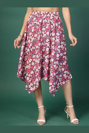 DressBerry Printed A-Line Midi Skirt