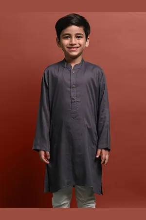 VESHAM Boys Mandarin Collar Long Sleeves Straight Kurta
