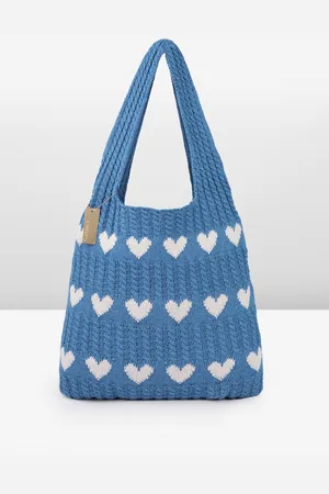 DressBerry Heart Crocheted Shopper Tote Bag