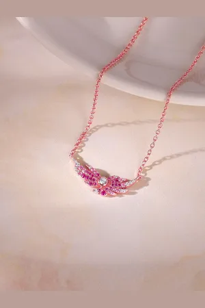 GIVA Women Sterling Silver Rose Gold-Plated Necklace