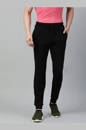 Ardeur Black Regular Fit Solid Joggers