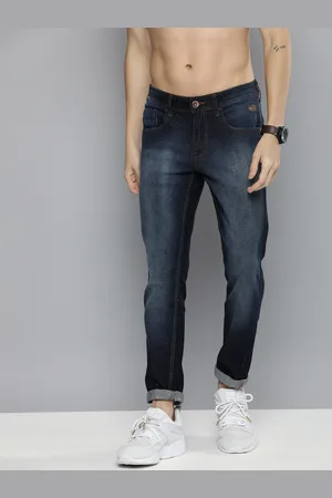 Flying Machine Men Blue Skinny Jackson Fit Low-Rise Heavy Fade Stretchable Jeans