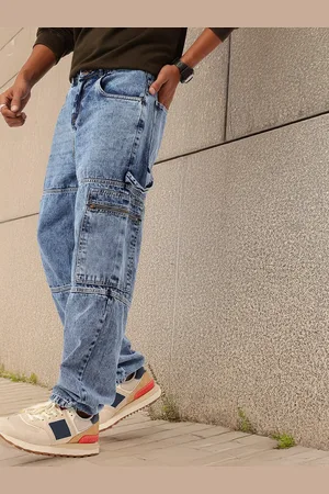 Kook N Keech Men Urban Cool Boyfriend Fit Faded Cargo Jeans