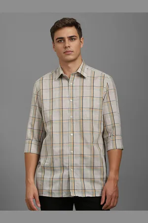 Louis Philippe Men Classic Fit Spread Collar Checked Casual Shirt