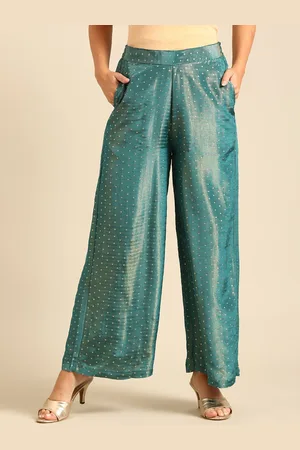 De Moza Women Embellished Wide Leg Regular Fit Trousers