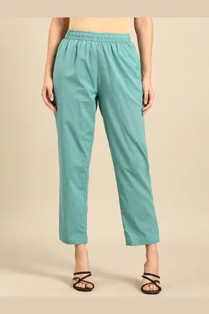 De Moza Women Mid-Rise Cigarette Trousers