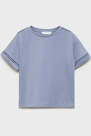 MANGO Girls Lace Inserts Regular Cotton Top